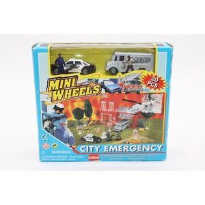 Mini Wheels CITY EMERGENCY 20 Piece Set with Police Car Security Truck NEW
